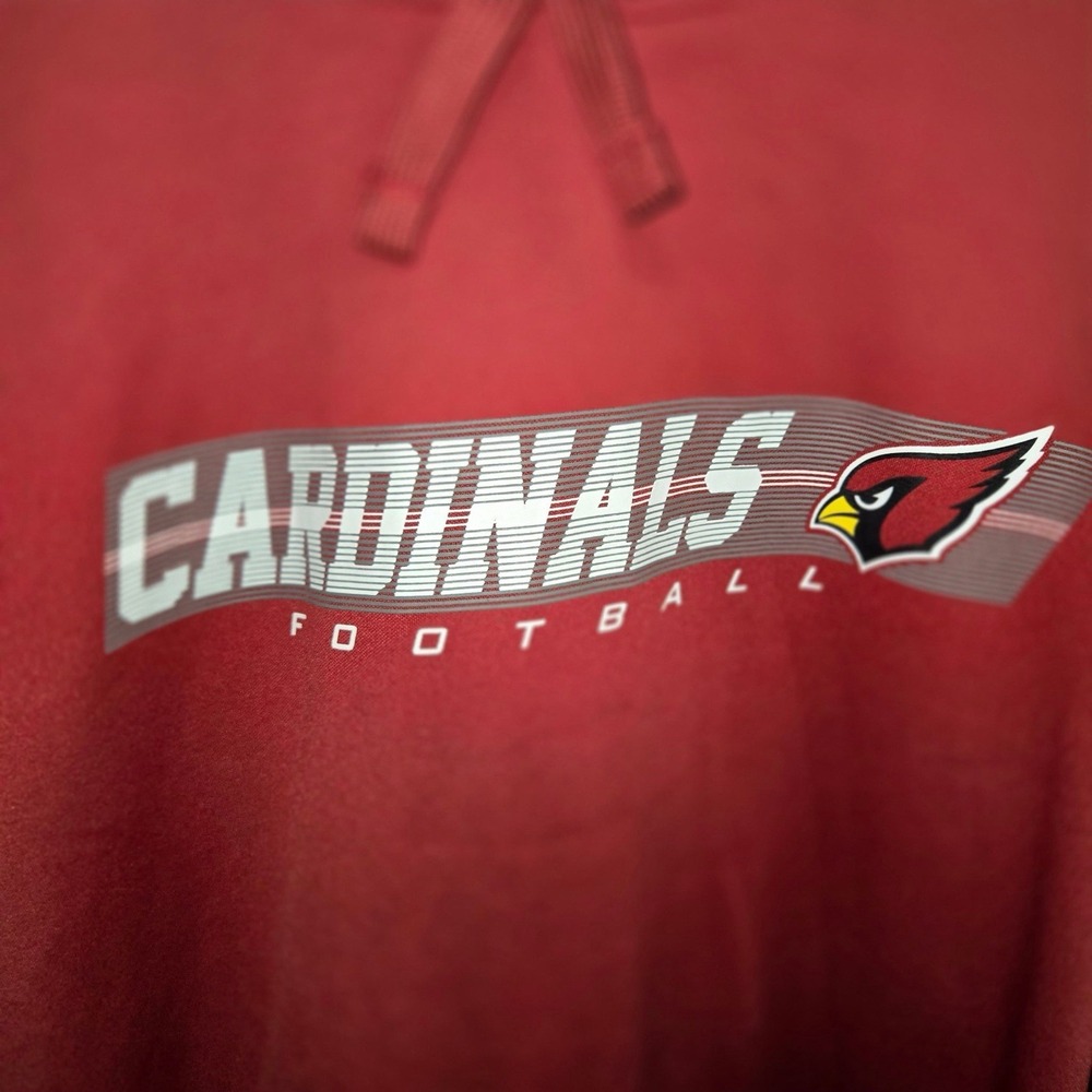 NFL Team Apparel Arizona Cardinals NFL Football Red Gray Hoodie Sweatshirt 2XL - Picture 2 of 4